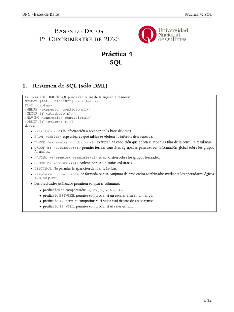 Práctica Completa y Actualizada de Consultas SQL para Estudiantes y ...