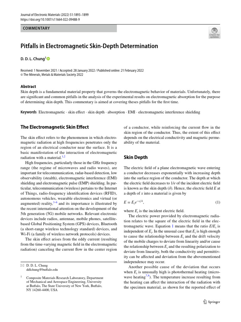 Skin Depth 1 | PDF | Electromagnetic Radiation | Electromagnetic ...