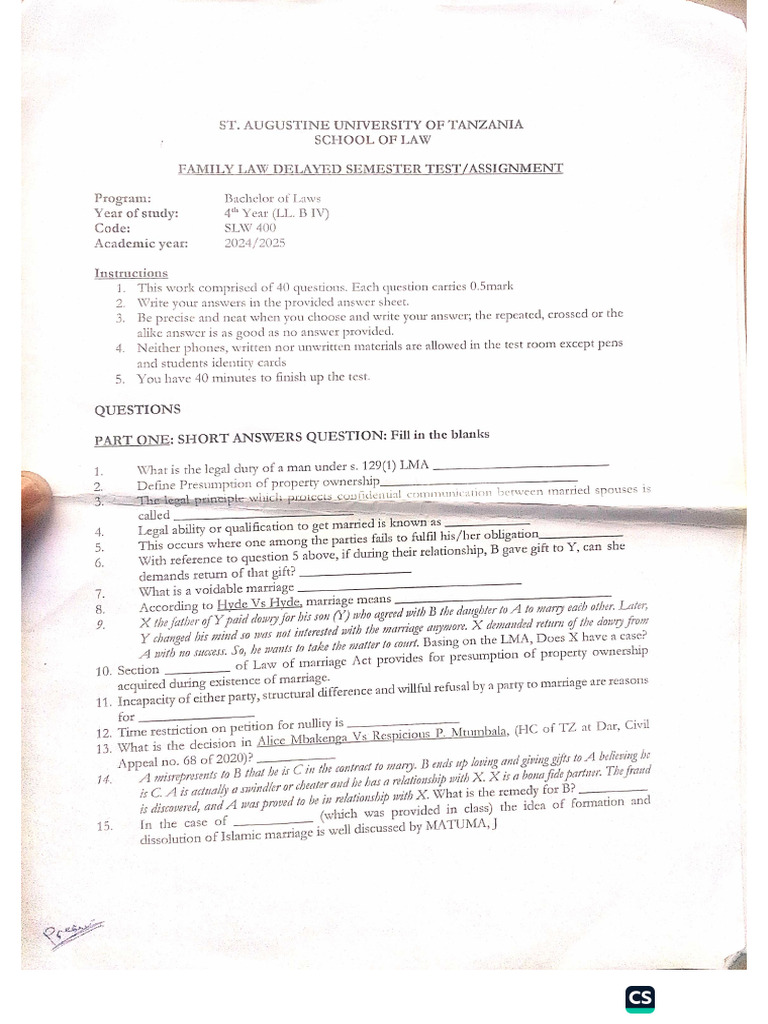 Past Papers UE 2025 First Semester & Test 2025 | PDF