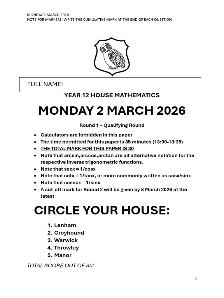 House Maths Final | PDF | Mathematical Concepts | Number Theory