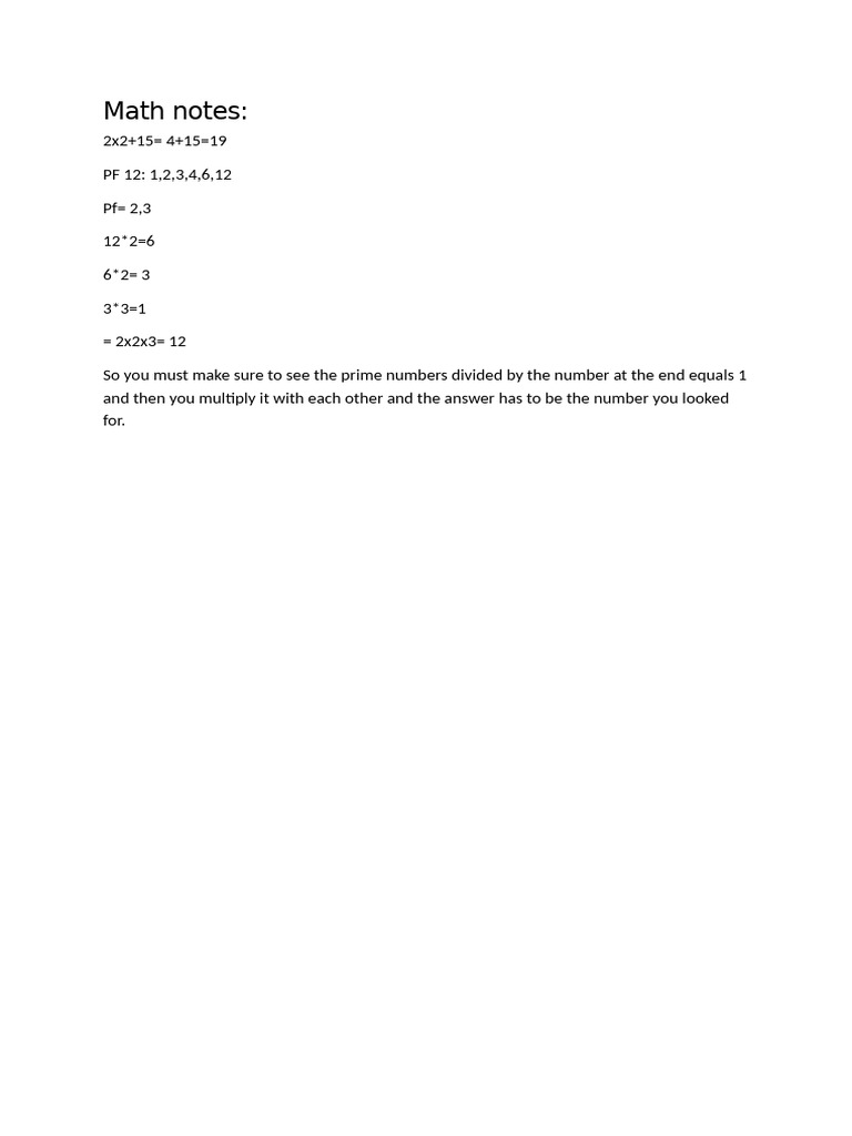 Math Notes | PDF