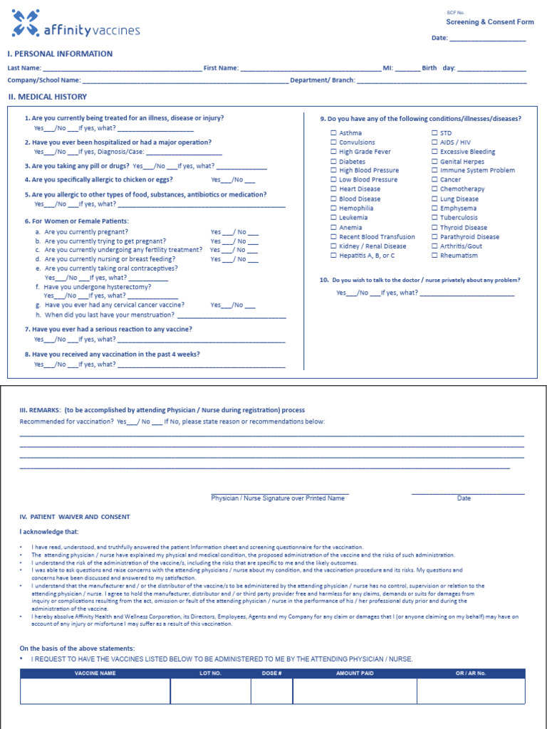 Screening Form (General) | PDF | Health Sciences | Health Care