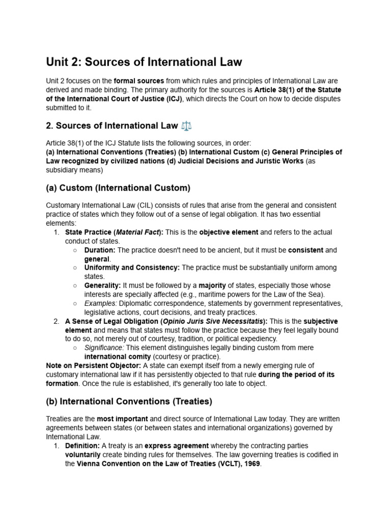 Unit 2. INTL LAW | PDF | International Law | Treaty