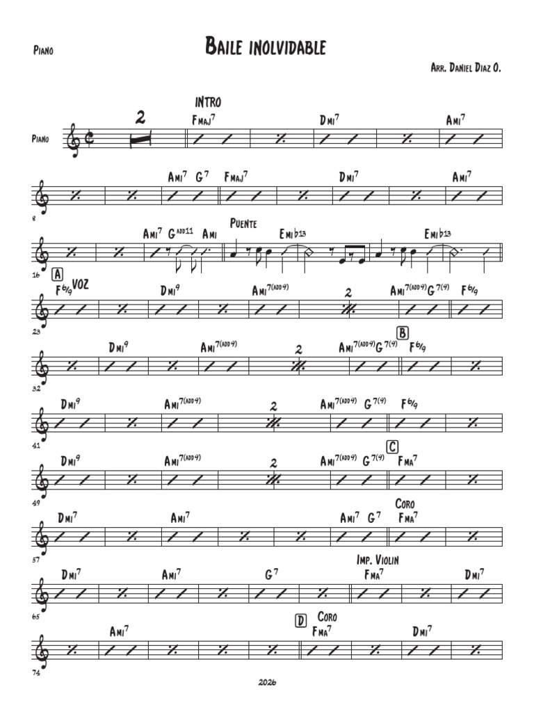 Baile Inolvidable - Piano | PDF
