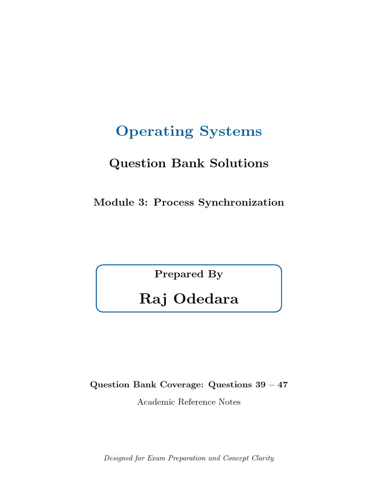 OS - Module - 3 Part 1 | PDF | Computing | Operating System Technology