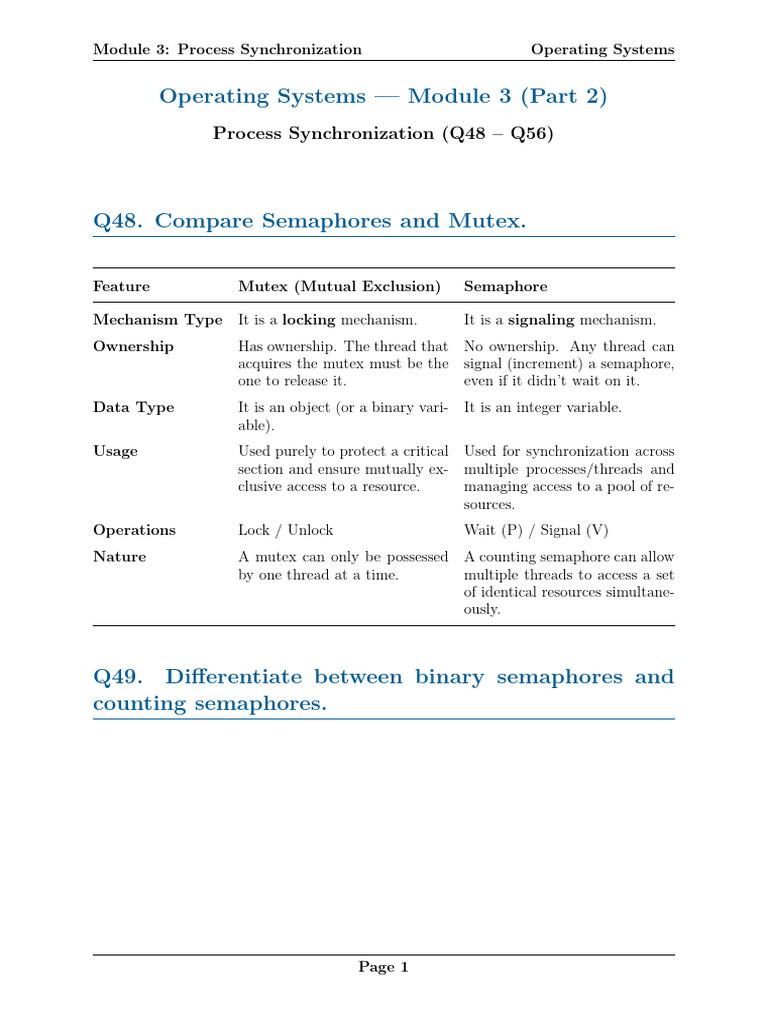 OS - Module - 3 Part 2 | PDF | Concurrent Computing | Synchronization