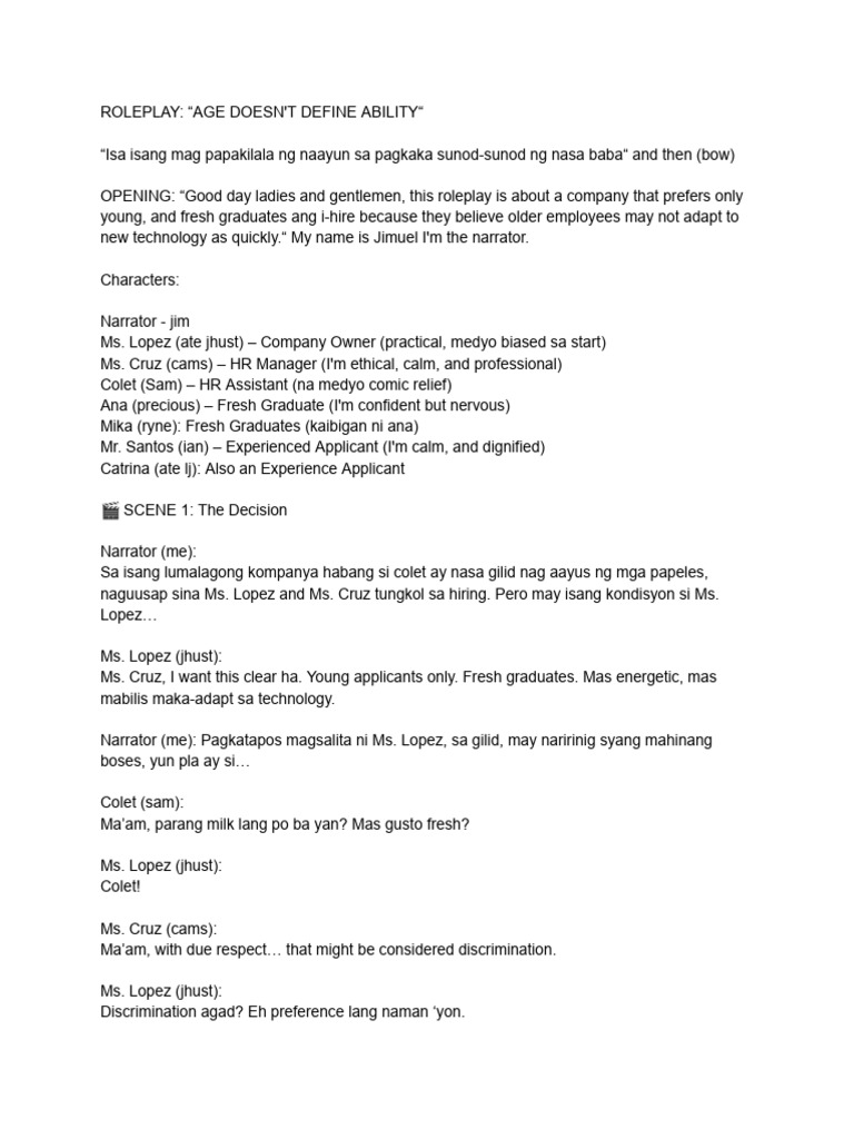 R&S Roleplay Script | PDF