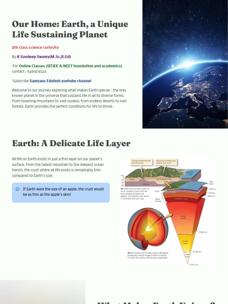 Our Home Earth a Unique Life Sustaining Planet 250728181003 55672ed6 ...