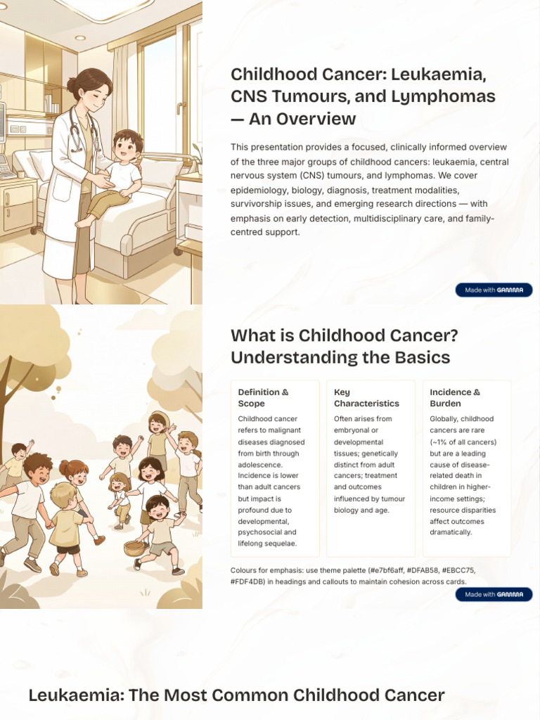 Childhood Cancer Leukaemia CNS Tumours and Lymphomas an Overview | PDF ...