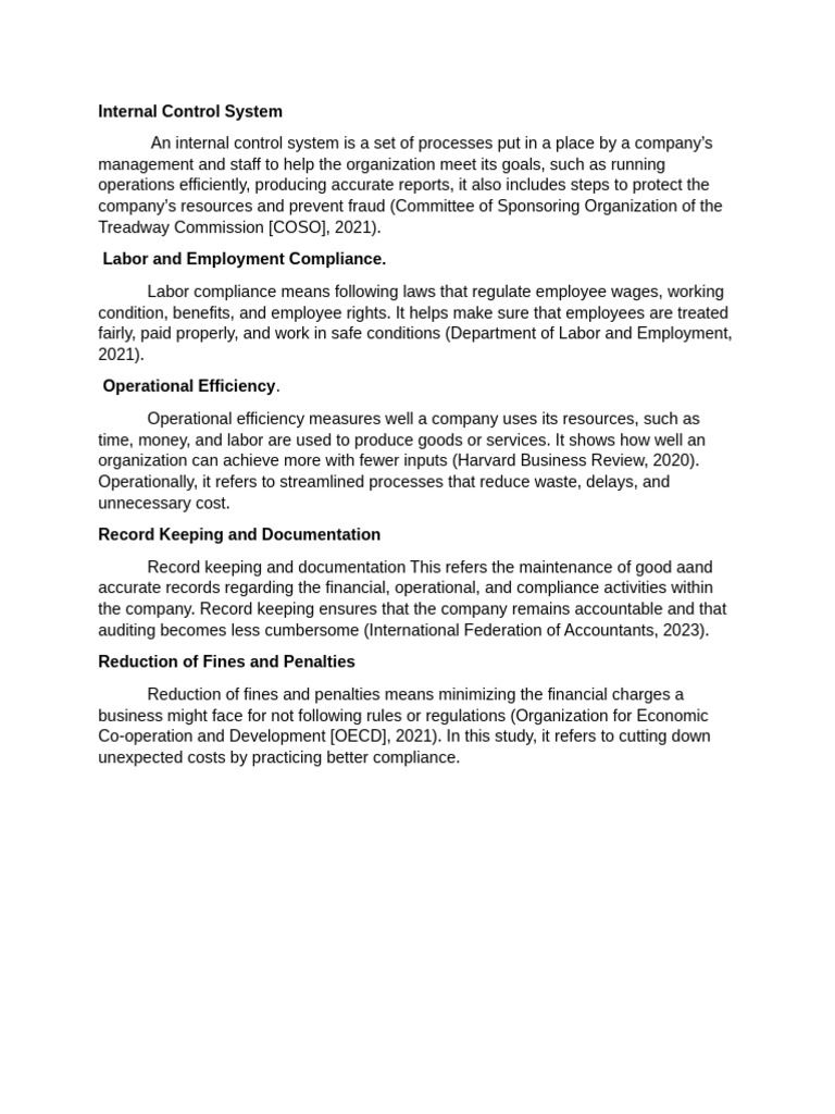 Internal Control System | PDF
