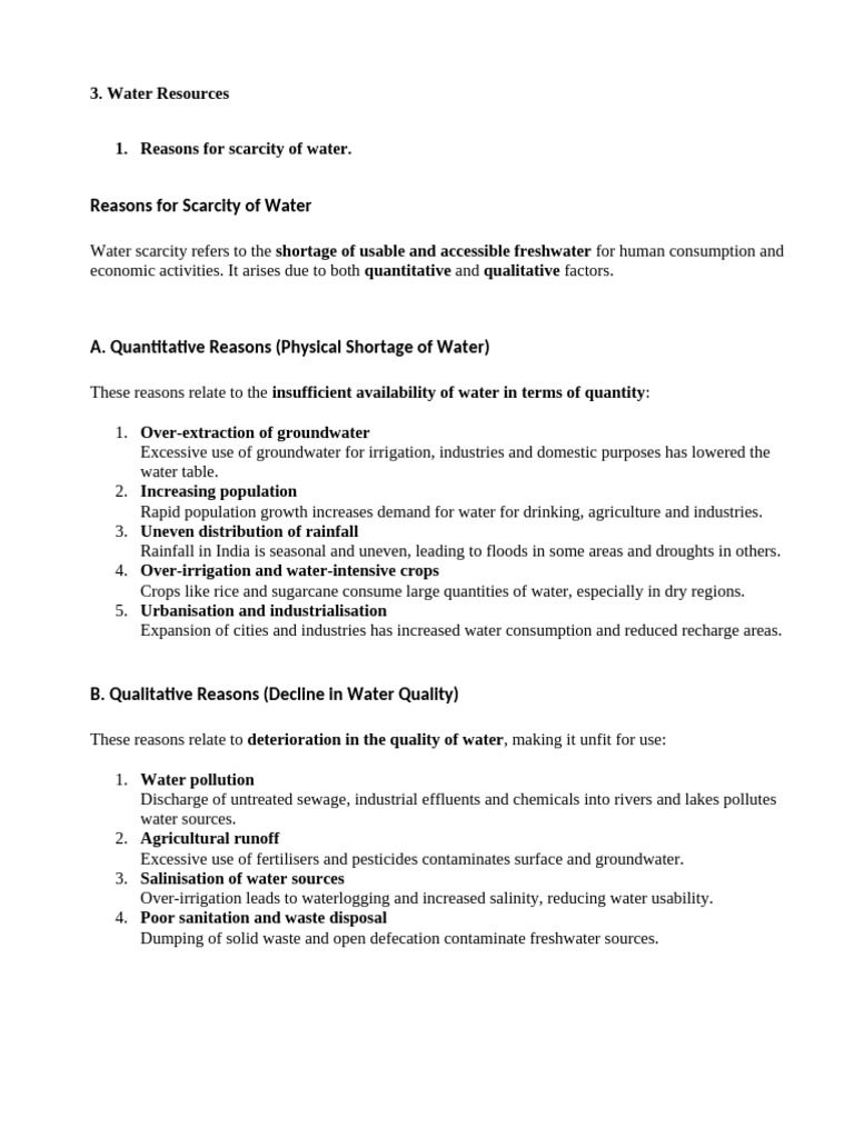 Water Resources Full Chapter 25-26 | PDF | Water | Water Scarcity