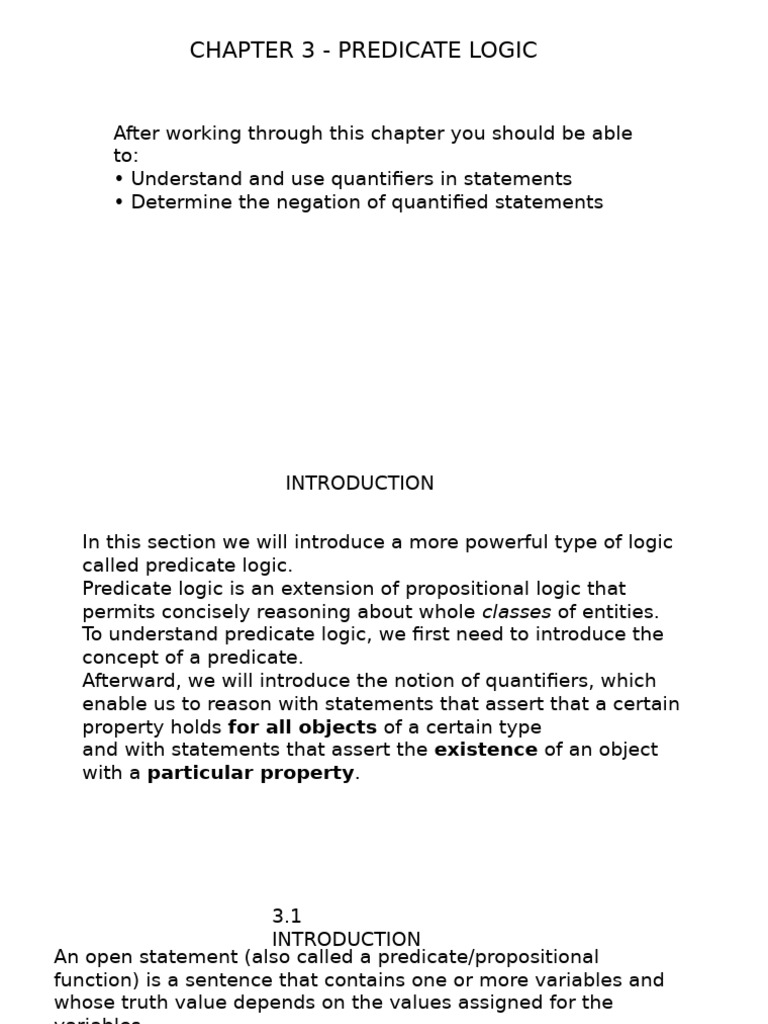 Lesson 3 Predicate Logic 2 | PDF | Proposition | Mathematical Logic