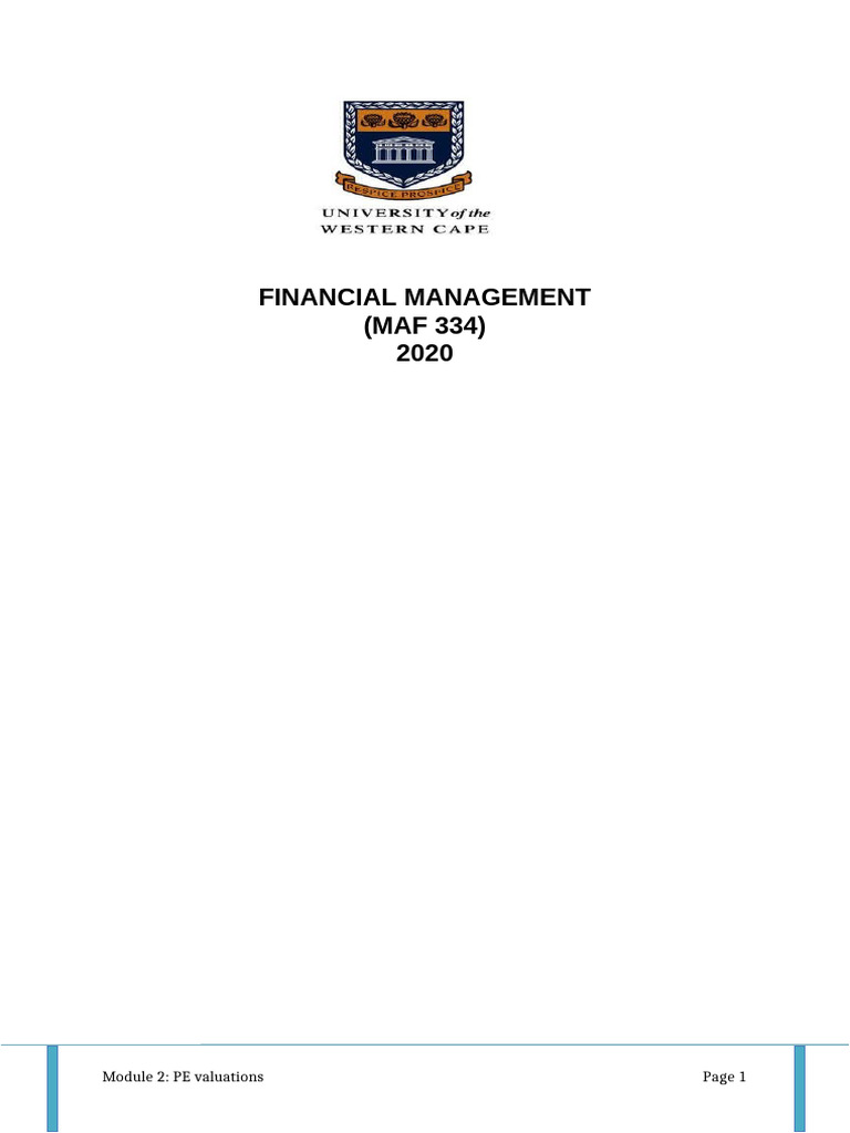 Module+2 Valuations PE2020 | PDF | Valuation (Finance) | Price–Earnings ...