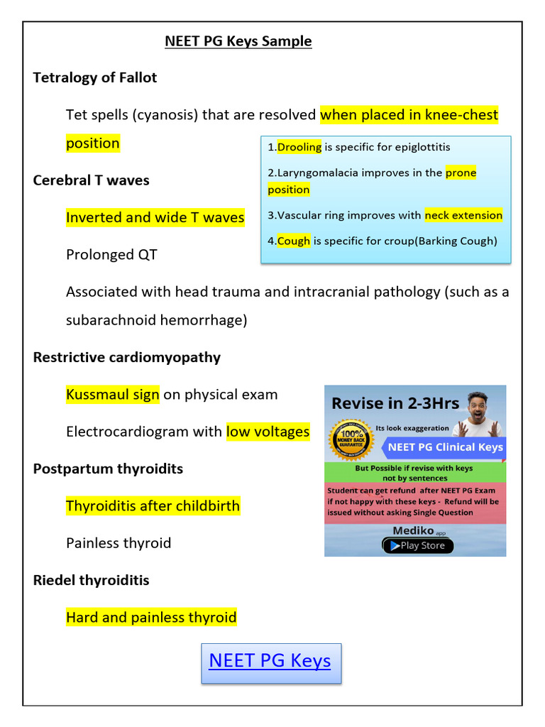 NEET PG Keys | PDF