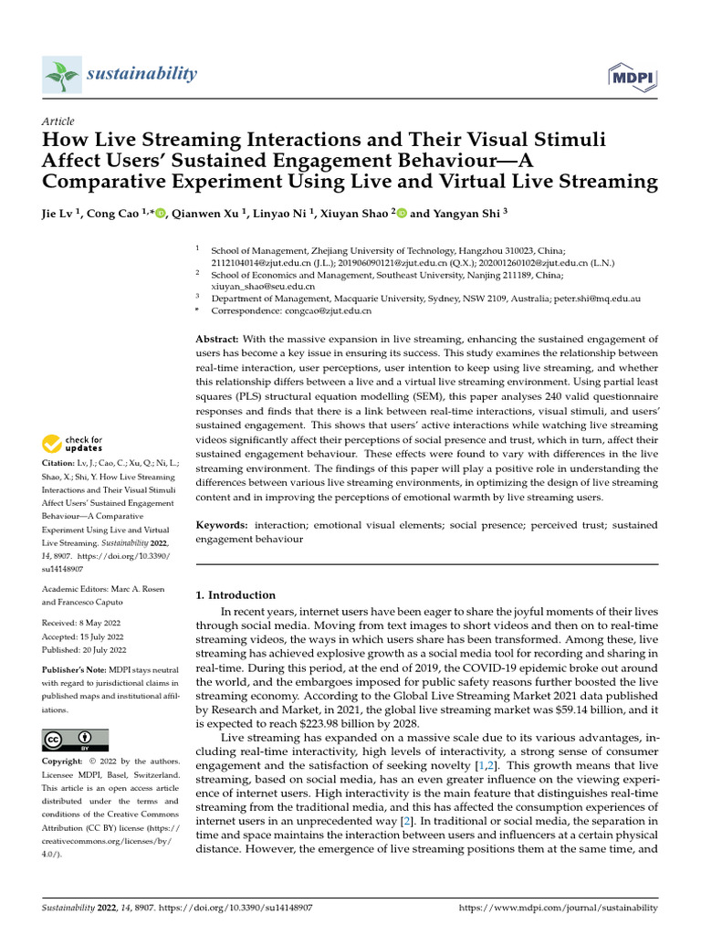 How Live Streaming Interactions and Their Visual Stimuli Affect Users ...