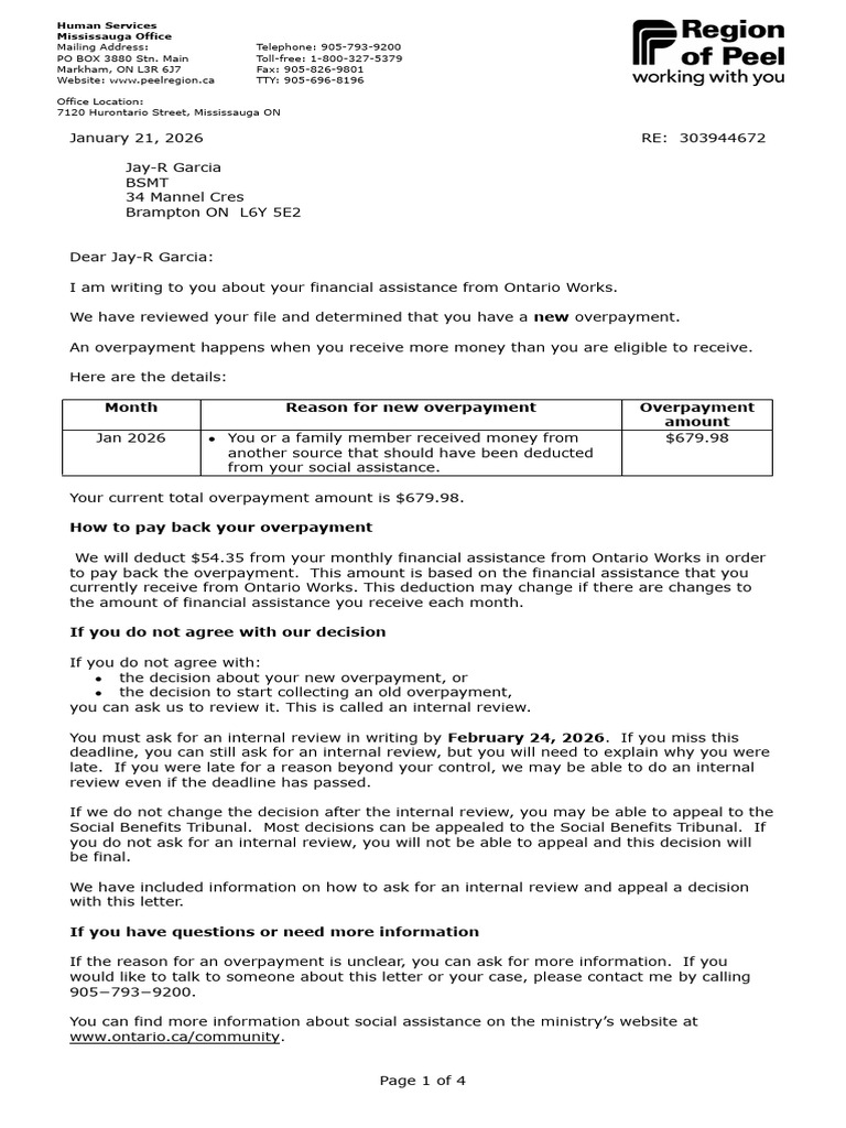 Overpayment Notice | PDF