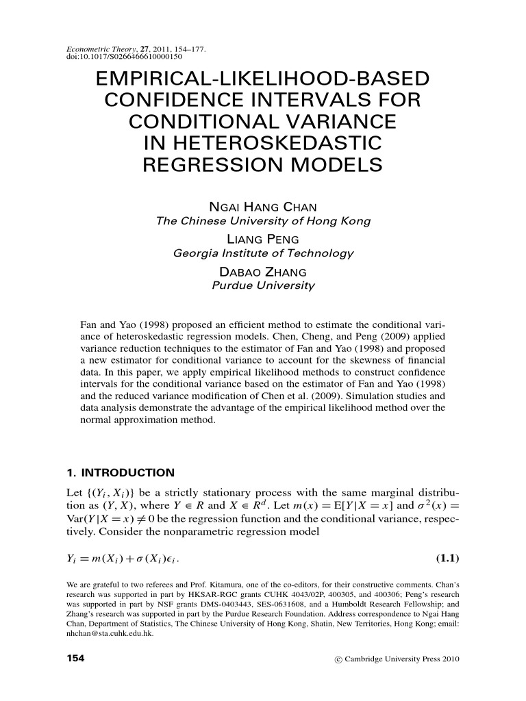Chan2010 Confidence Intervals | PDF | Estimator | Statistics