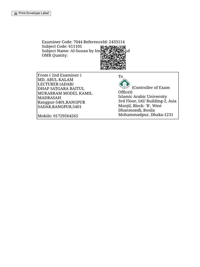 Envelope Label | PDF