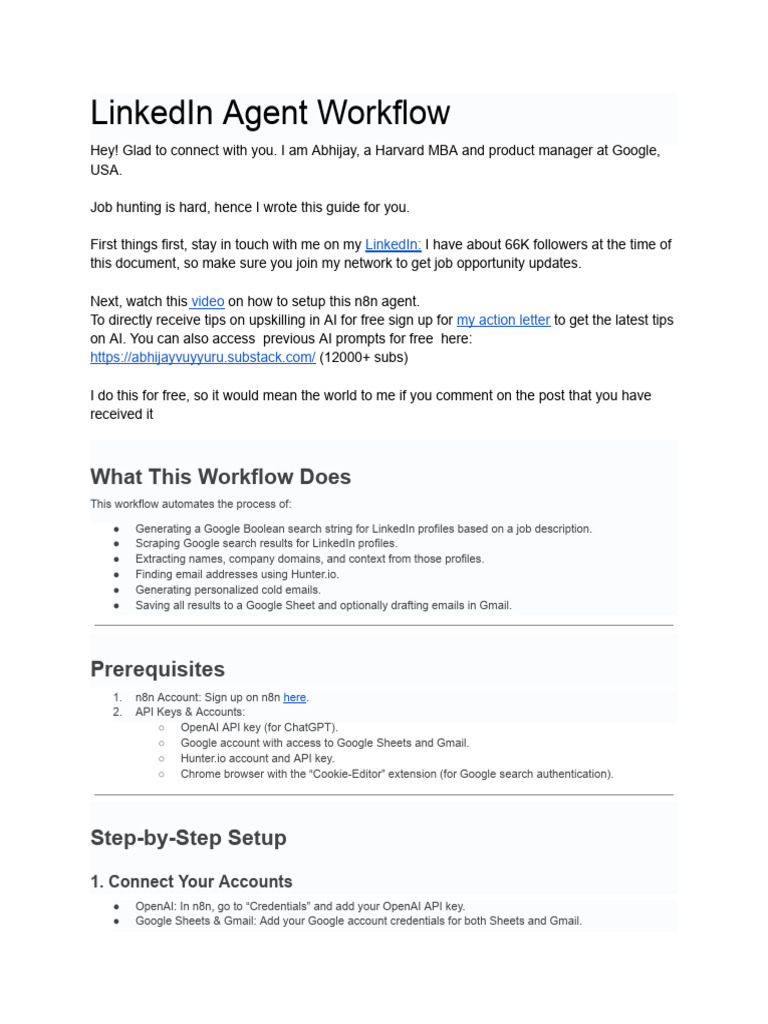 LinkedIn Agentic Workflow_ v2 with cold emailing | PDF | Http Cookie ...