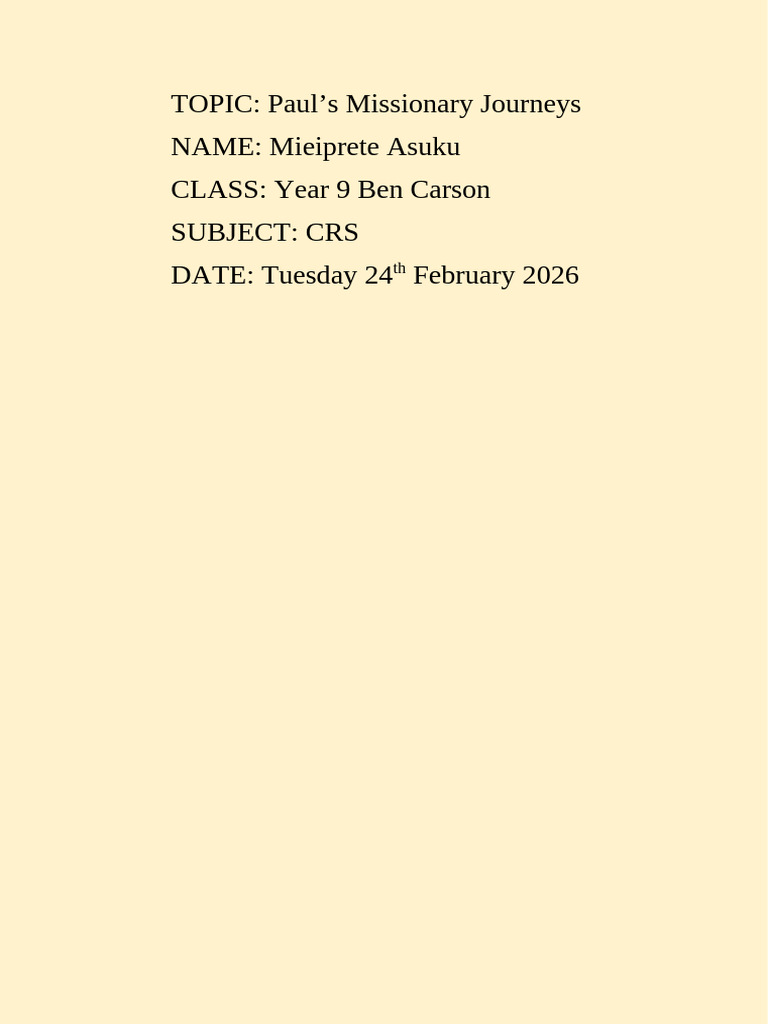 Paul's Missionary Journeys | PDF | Paul The Apostle | Early Christianity
