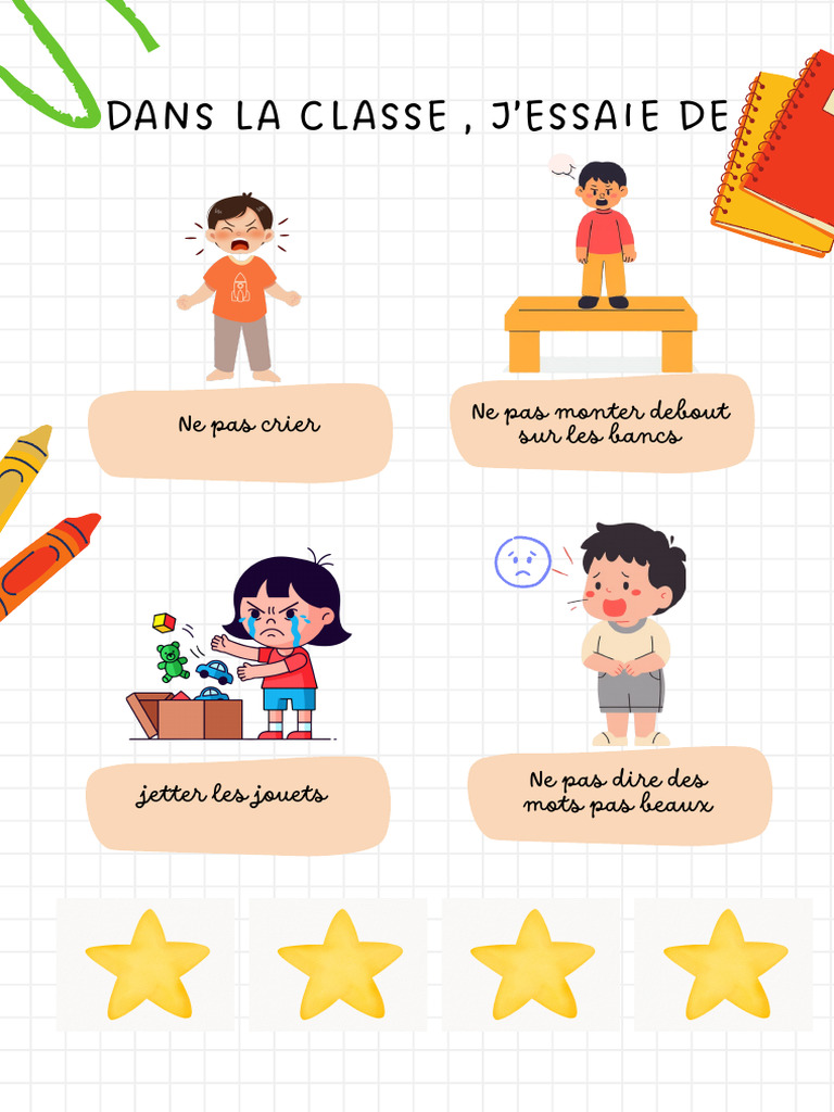 Affiche Règles Classe École Illustratif Coloré | PDF