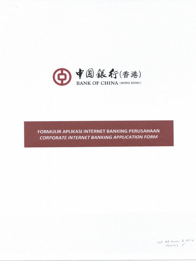 Formulir Aplikasi Internet Banking Perusahaan | PDF