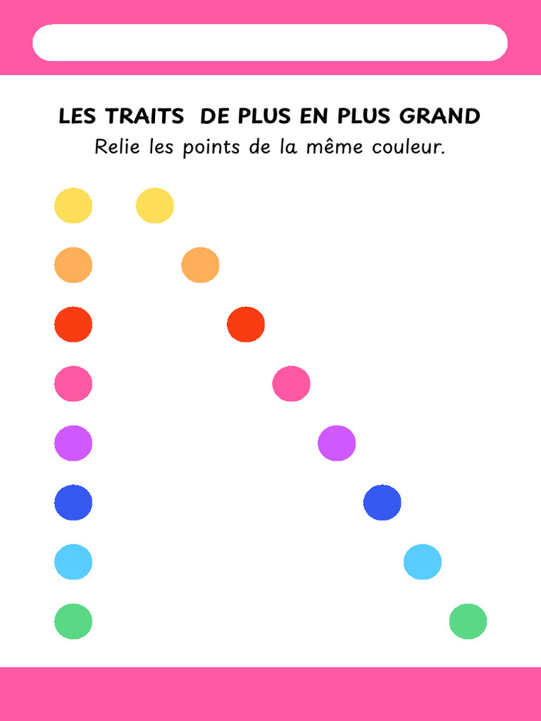 Traits Horizontaux Plus en Plus Grand Relier Les Points Fiche ...