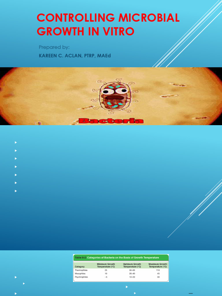 7_CONTROLLING MICROBIAL GROWTH IN VITRO | PDF | Antimicrobial ...
