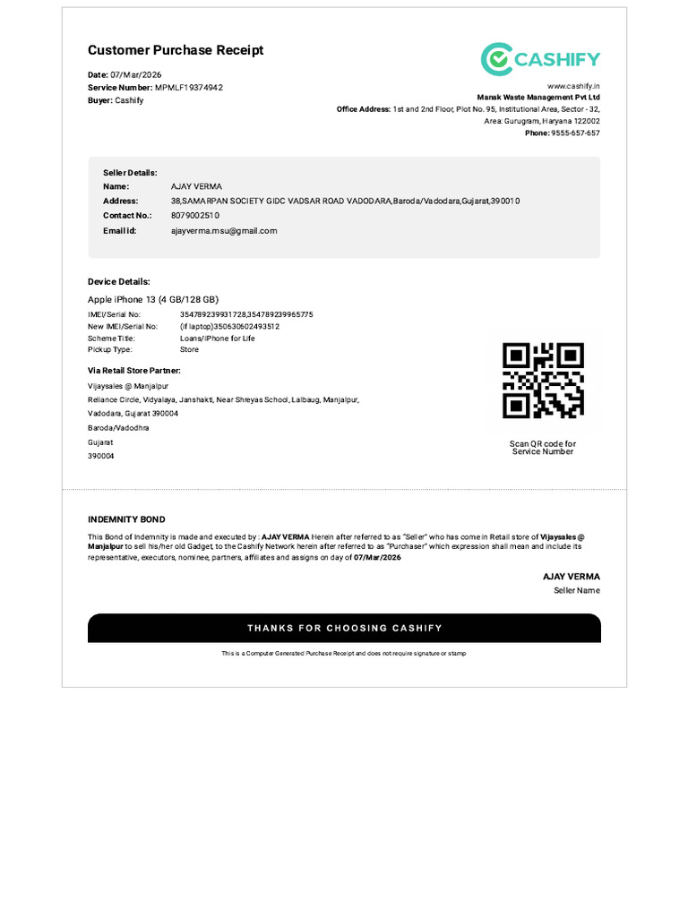 MPMLF19374942-PurchaseReceipt1772901450303 | PDF | I Phone | Consumer ...