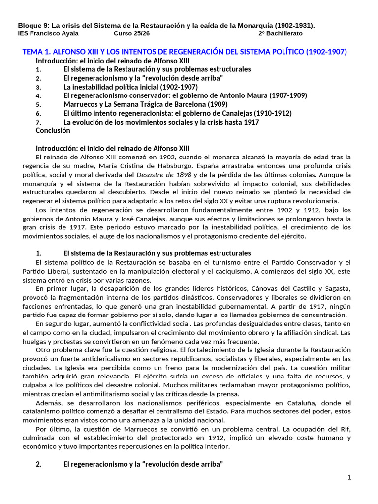 TEMA 1 Libro de Casanova | PDF | Política de españa | España