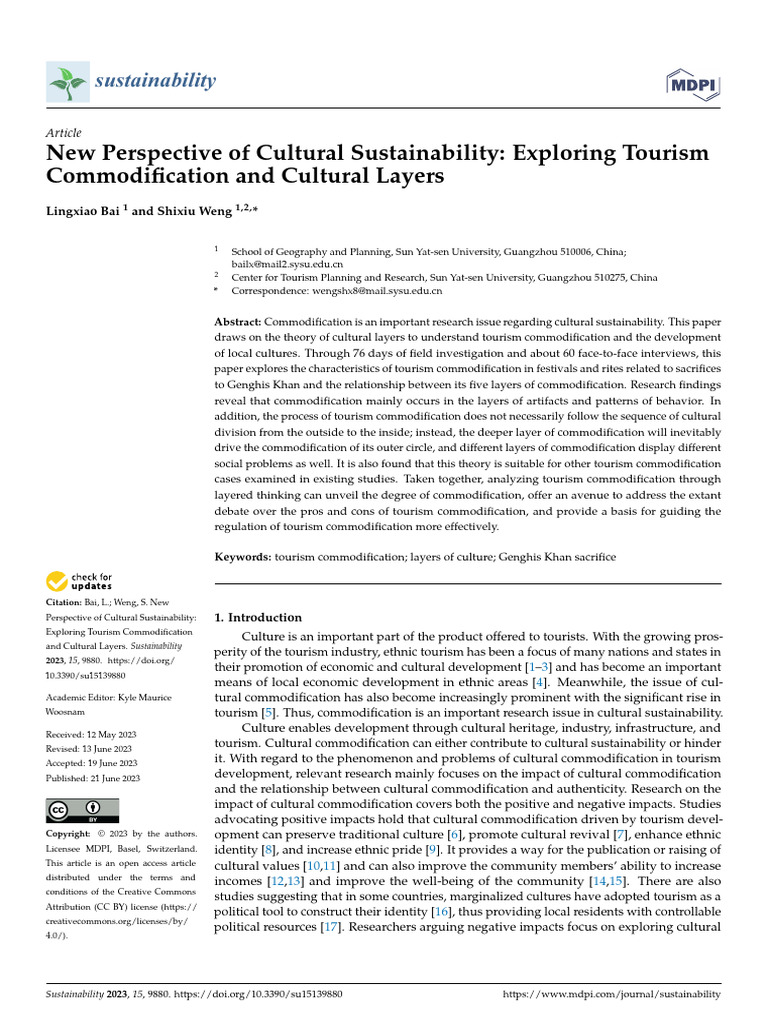 New Perspective of Cultural Sustainability Explori | PDF | Value ...