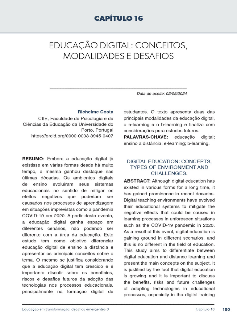 Educacao Digital Conceitos Modalidades e Desafios | PDF | Tecnologia ...