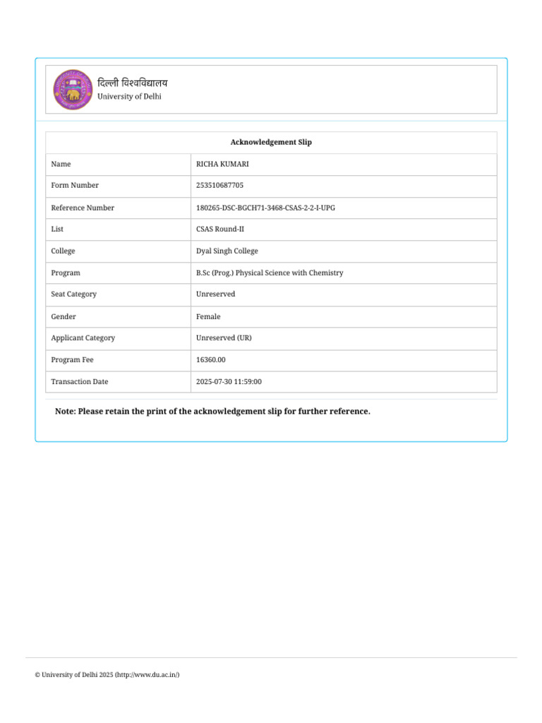University of Delhi | PDF