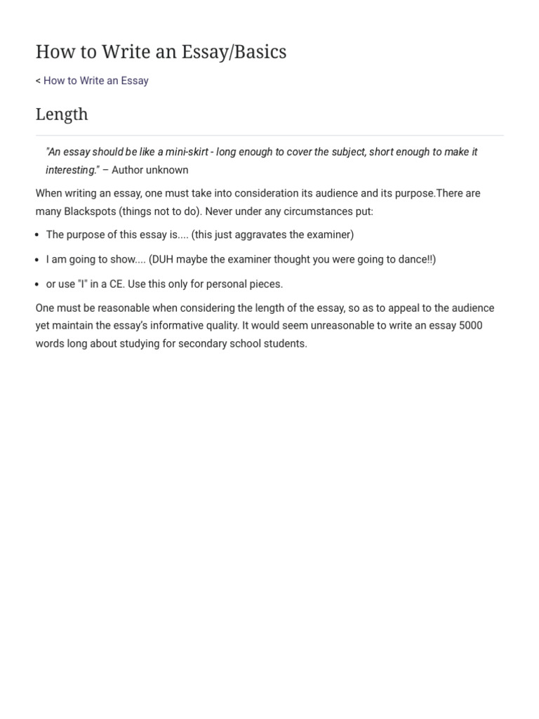 How to Write an Essay_Basics - Wikibooks, Open Books for an Open World ...