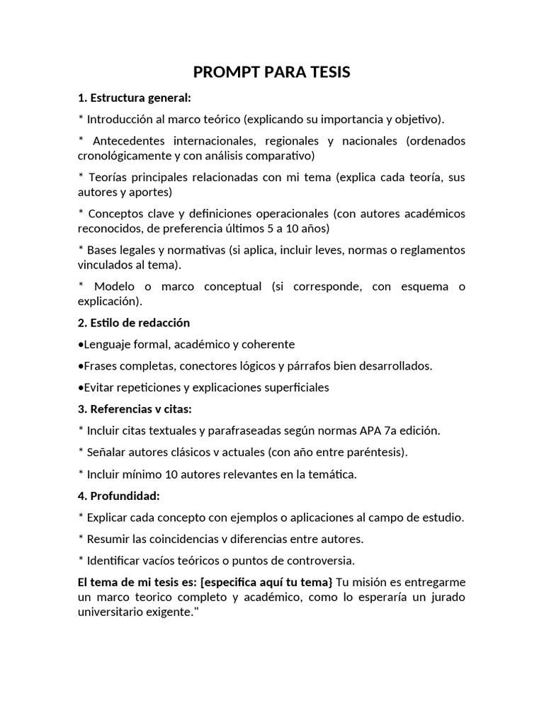 Promp para Tesis - Ia | PDF | Teoría | Inteligencia artificial