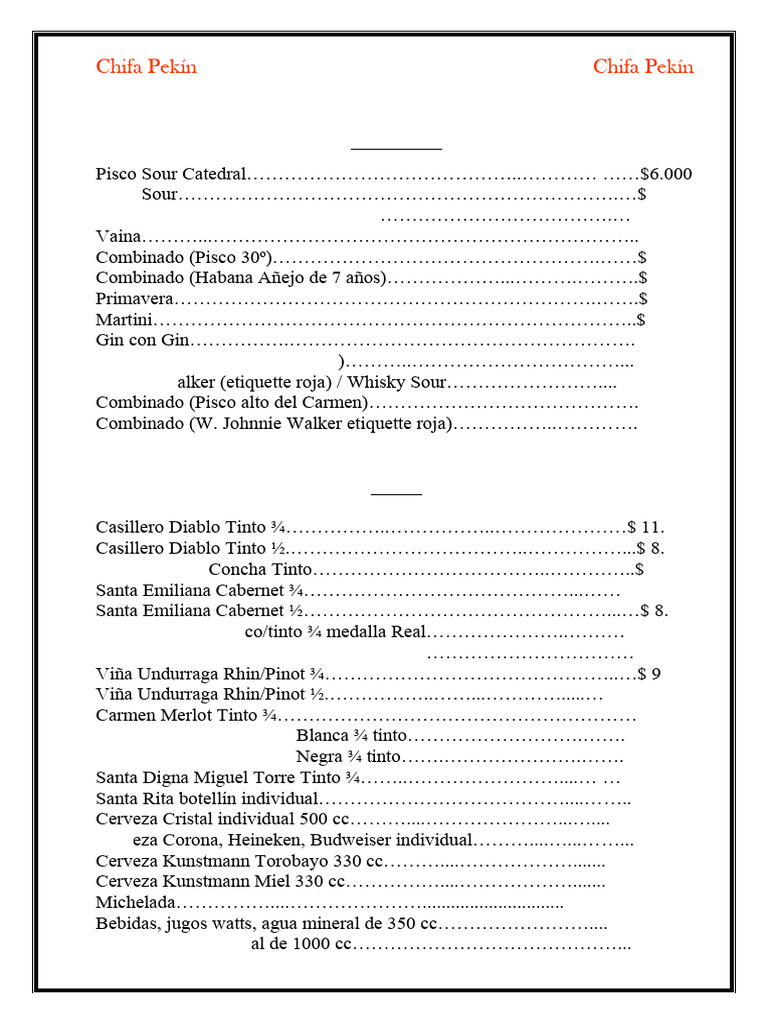 MENU ACTUALIZADO 05-08_250807_133131 | PDF | filete | Carne