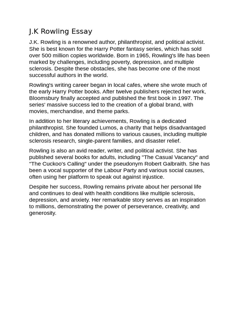Essay JK Rowling | PDF