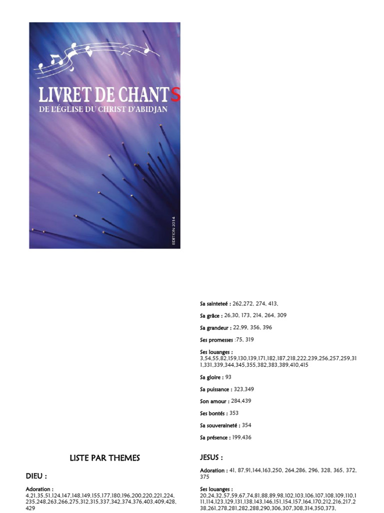 Nouveau Livret de Chants Validé | PDF | Jésus | Saint-Esprit