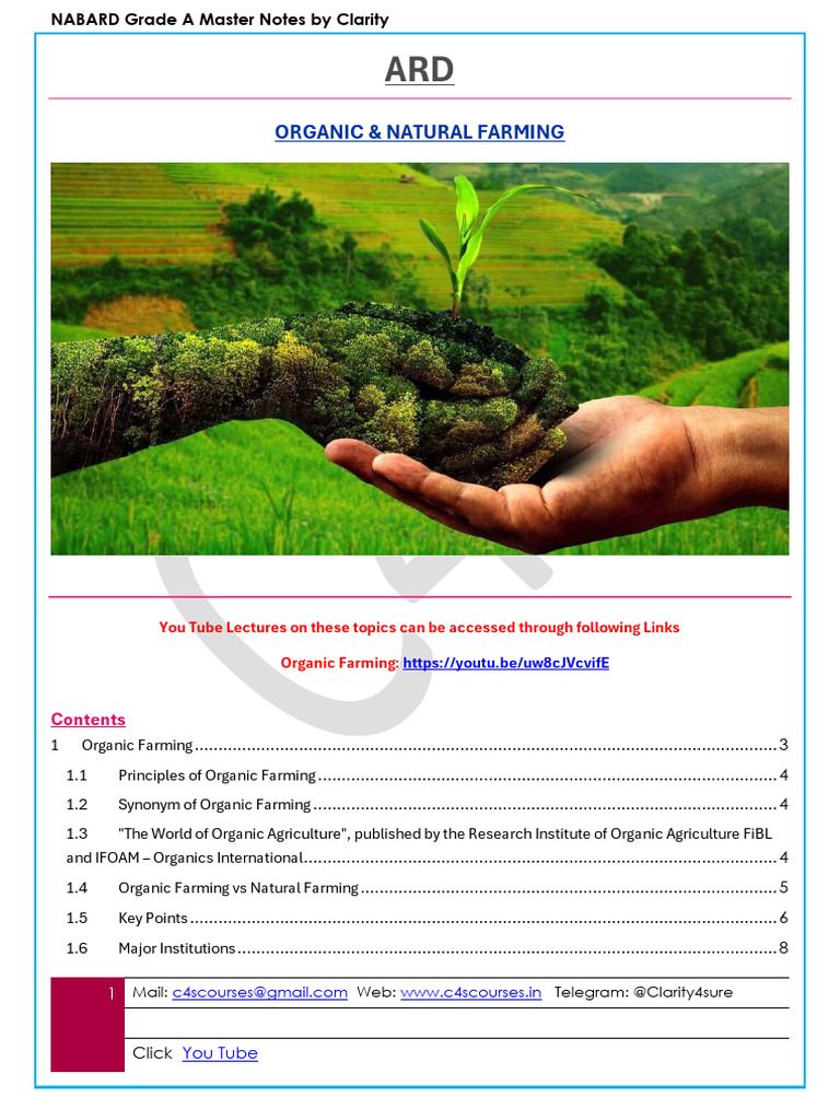NABARD Master Notes Organic Farming Lyst1772360947205 | PDF | Organic ...