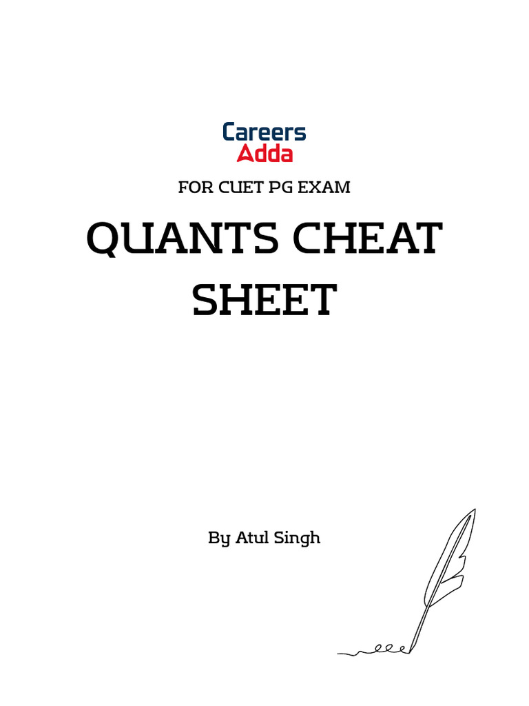 Quants Cheat Sheet CUET Mba | PDF