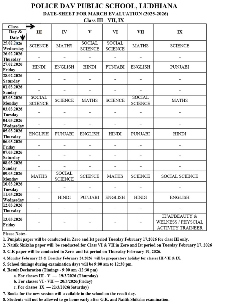 Final Examination Datesheet (2025-26) | PDF | Chess Theory | Chess