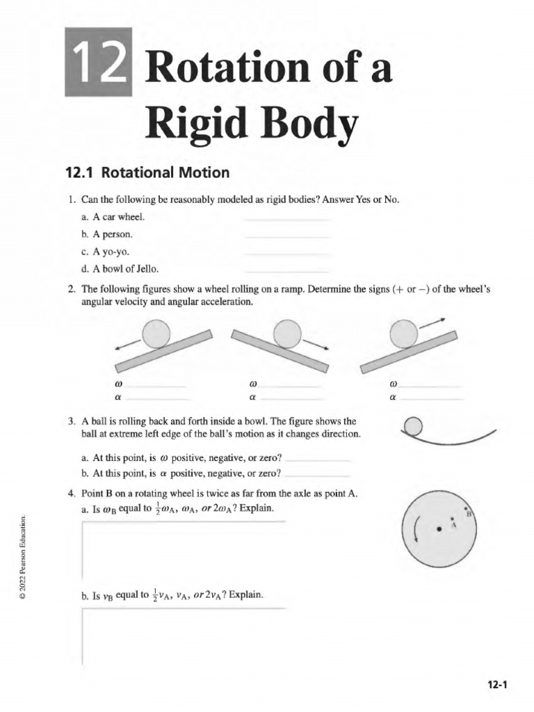 Workbook 12 OCRed | PDF | Rotation | Force