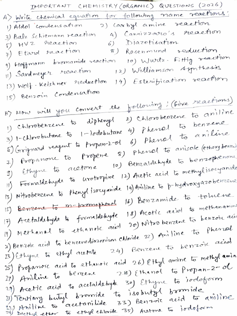 Imp Chem Questions | PDF