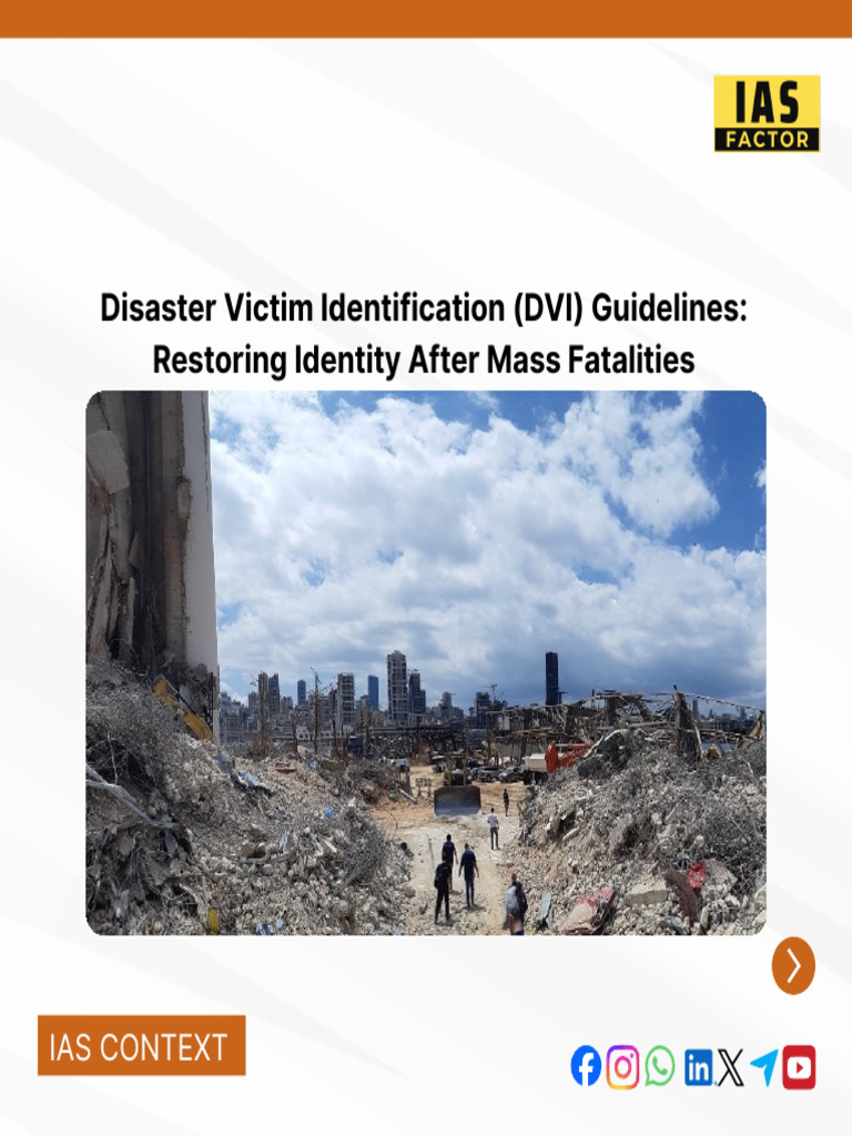Disaster Victim Identification (DVI) Guidelines Restoring Identity ...
