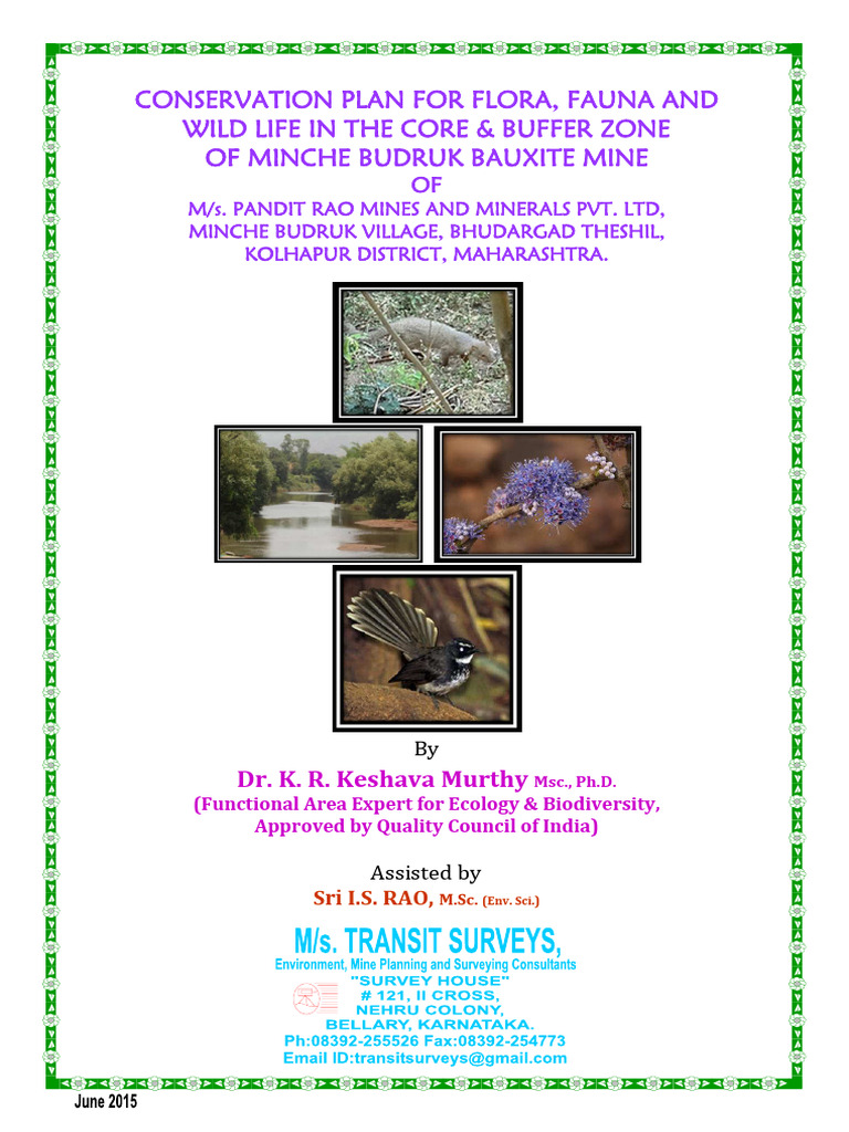 Conservation Plan For Flora and Fauna | PDF | Conservation Biology | Mining
