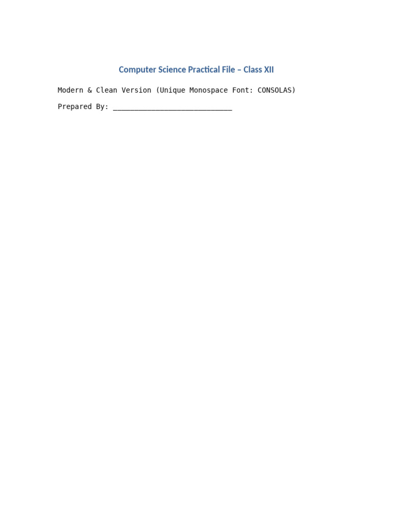 CS Practical File XII Modern | PDF