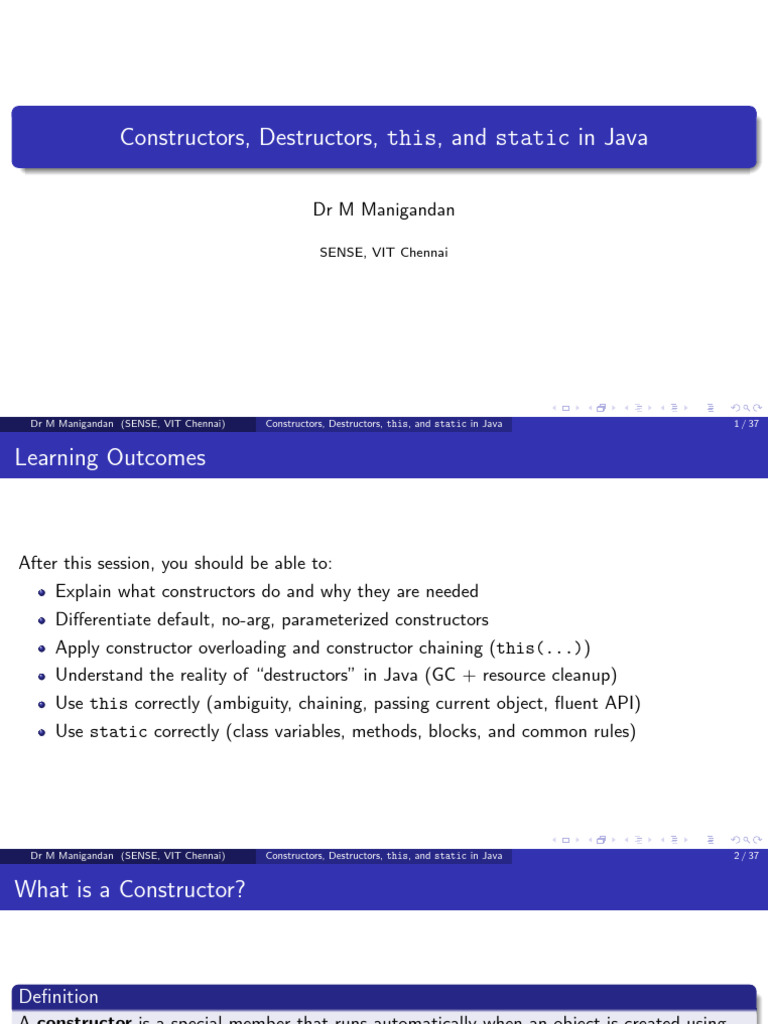 Module 2 Part 1 - Constructor and Destructor | PDF | Constructor ...