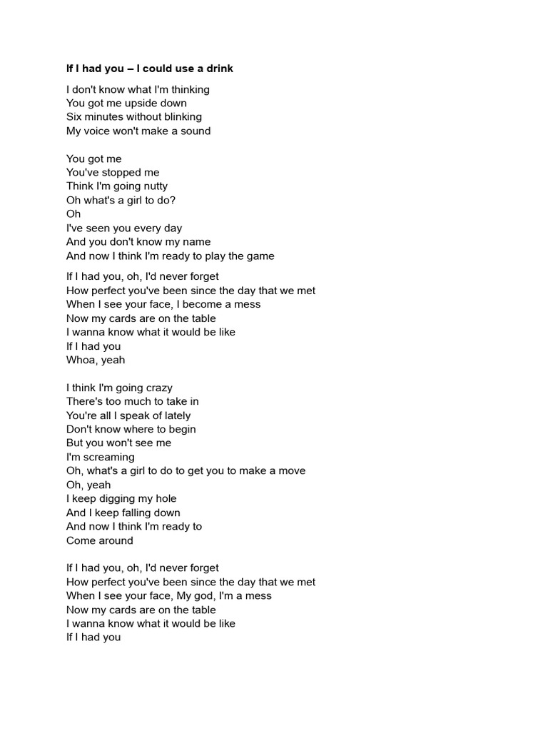 If I Had You Lyrics | PDF