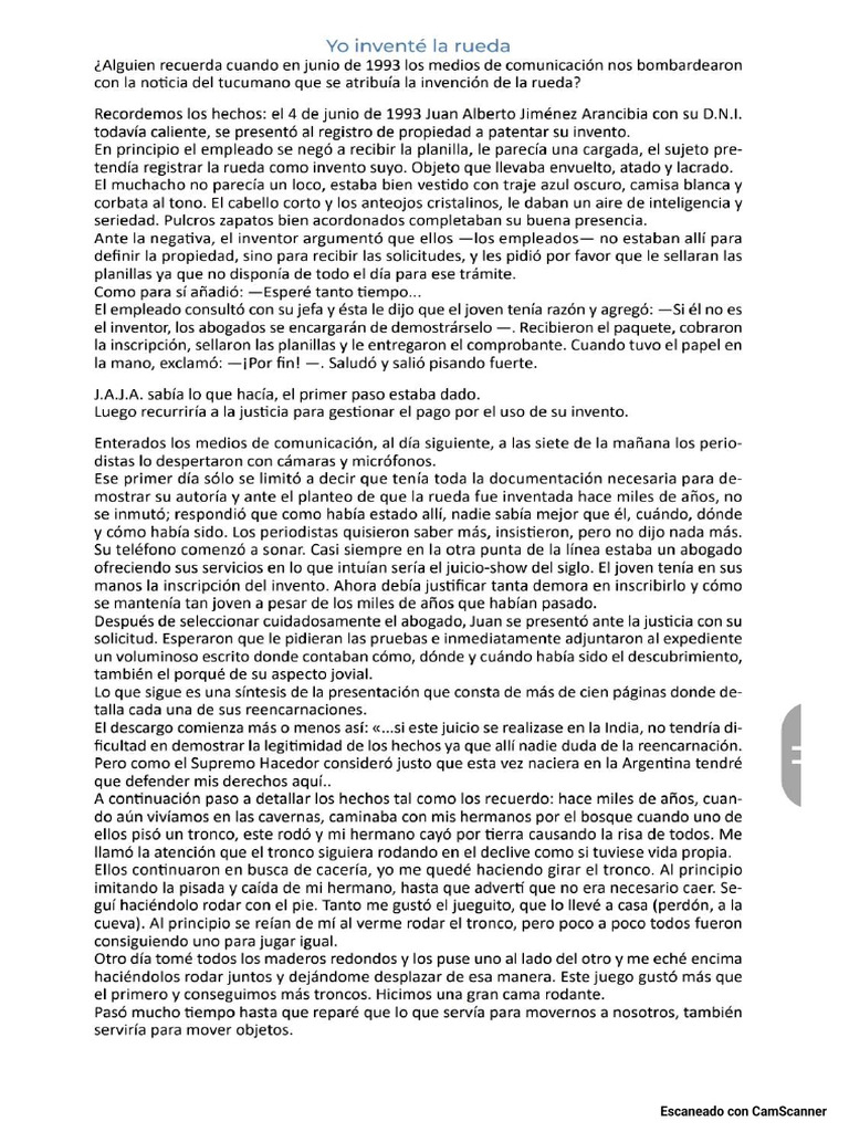 Cuento Yo Inventé La Rueda | PDF