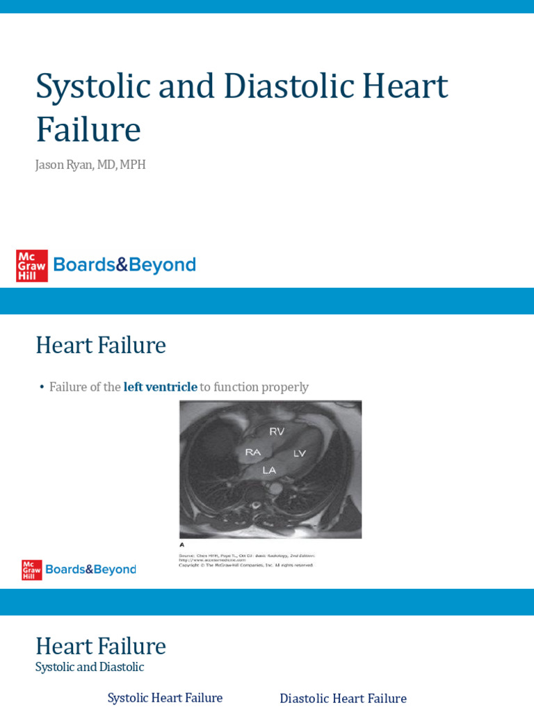 Systolic and Diastolic Heart Failure - 1P | PDF | Diastole | Heart Failure